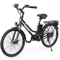 VARUN Electric Bike for Adults - 500W Electric Bicycle Up to 40 Miles, Removable Battery, 7-Speed, and Shock Absorber, Stylish 26" Adult Electric Bicycles Commuter for Women