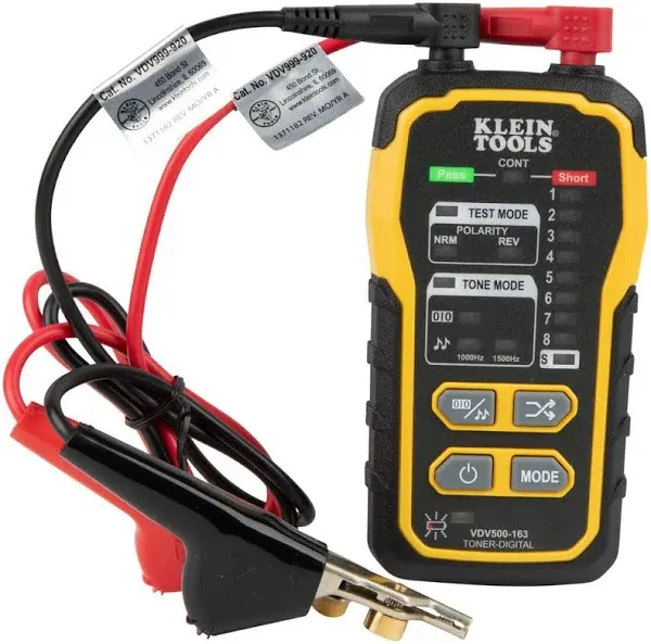 Klein Tools VDV500-163 Wire Tracer Digital Tone Generator Continuity Cable Tester for for Ethernet, Telephone, Speaker, Coax, and Data Cables RJ45, RJ11, RJ12