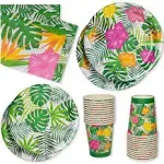 Royal Bluebonnet Luau Plates and Napkins Party Supplies Set of Tropical Party Plates, Hawaiian Plates and Napkins