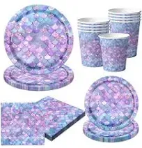 Mermaid Party Tableware Supplies