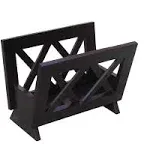 Oceanstar Contemporary Wood Magazine Rack, Black