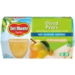 Del Monte Diced Pears Naturally Sweetened Water (4 oz, 4 ct)