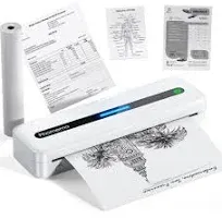 Portable Wireless M832 Printer, Inkless Thermal, Letter/A4/4&#034;/3<wbr/>&#034;/2&#034;, Android/iOS