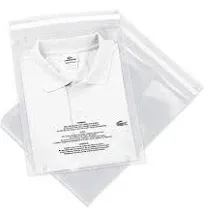 Clear Sealable Poly Bags with Suffocation Warning, (12 x 15) 500 count, Tamper Proof Easy Self Sealable, Durable, Clear Plastic Poly Shirt, Jean, Clothing Packing Storing Shipping Bags