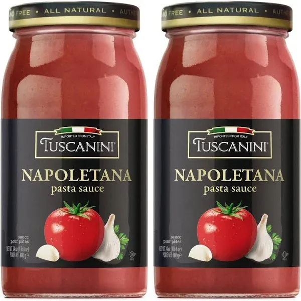 Tuscanini Napoletana Pasta Sauce 24.3oz (2 Pack) | Imported from Italy for that Authentic Italian Dinner Taste