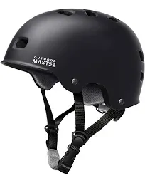 Outdoormaster Skateboard Cycling Helmet - Two Removable Liners, Youth & Adults