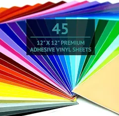 Bright Idea Permanent Vinyl, Vinyl for Cricut - 25 Pack 12”x12” Adhesive Vinyl Sheets, Assorted Colors Permanent Vinyl Bundle Pack for Crafter - Vinyl for Silhouette