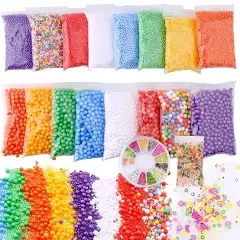 Slime Foam Beads Floam Balls – 18 Pack Microfoam Beads Kit 0.1-0.14 and 0.28-...