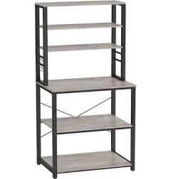 VASAGLE Coffee Bar, Baker’s Rack for Kitchen with Storage, 6-Tier Kitchen Shelves with 6 Hooks, Microwave Stand, Industrial, 15.7 x 31.5 x 65.7 Inches