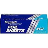 Wrappers Pre-Cut Aluminum Foil Sheets, 12x10.75 Inches, 500 Sheets