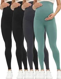 Buttergene Women's Maternity Leggings over the Belly Pregnancy Active Wear Workout Yoga Tights Pants