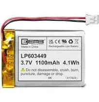 10PACK Lithium Polymer Battery 3.7V 1100mAh 603449 Lipo Rechargeable Battery ...