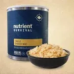 Nutrient Survival MRE Triple Cheese Mac, Ready to Eat Meals (10 Servings) Freeze Dried Prepper Supplies & Emergency Food Supply, 40 Essential Nutritients, Shelf Stable Up to 25 Years, One Can