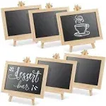 Juvale 6-Pack Mini Chalkboard Signs with Easel Stand for Table Decorations, Restaurant Food Display, Message Boards, Small Business, Wedding, Banquet, Coffee Shop (7x7x4 in)