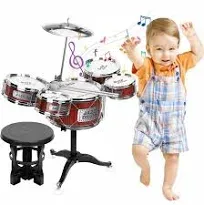 Toddler Musical Toys Drum Set for Kids Age 2-4 - Jazz Rock Drum Kit Set Musical Instruments Toy for Christmas Party Birthday Gift for Beginners 3 4 5 Years Old Boys Girls