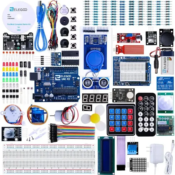 ELEGOO Uno R3 Project Most Complete Starter Kit w/Tutorial Compatible with Arduino IDE (63 Items)