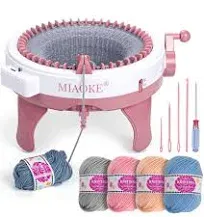 Knitting Machine 48 Needles,Smart Loom Knitting Machine with Row Counter,Knitting Board Rotating Double Knit Loom Machine for Adults/Kids Gift,DIY Knit Scarf Hat Sock(with Wool)