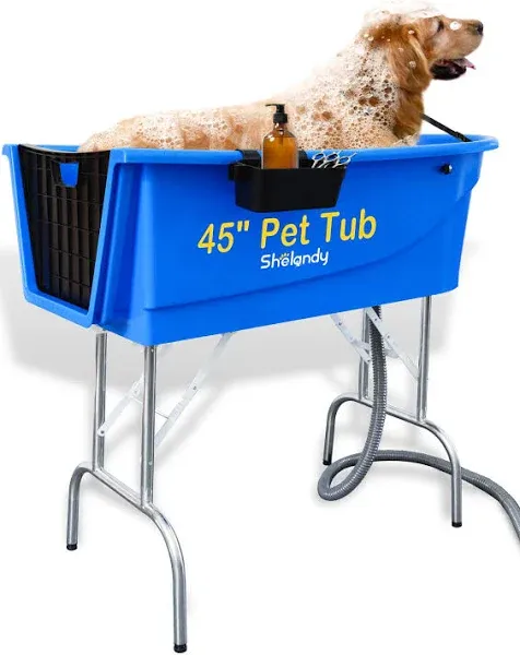 SHELANDY 45&#034; Pet Grooming Bathtub Dog Wash Station | Heavy Duty Bathing Tub