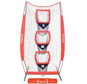 GoSports 8 ft x 4 Football Training Vertical Target Net - Improve QB Red