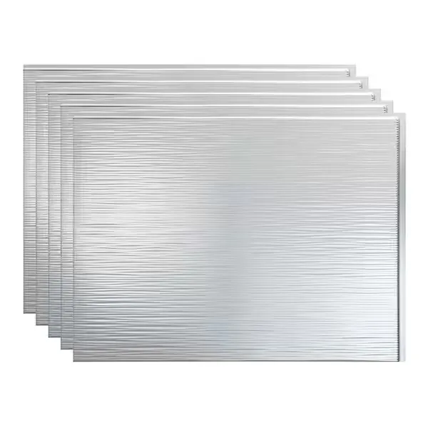 Fasade Ripple 18.25-in x 24.25-in Vinyl Brushed Aluminum Backsplash Panels Lowes.com