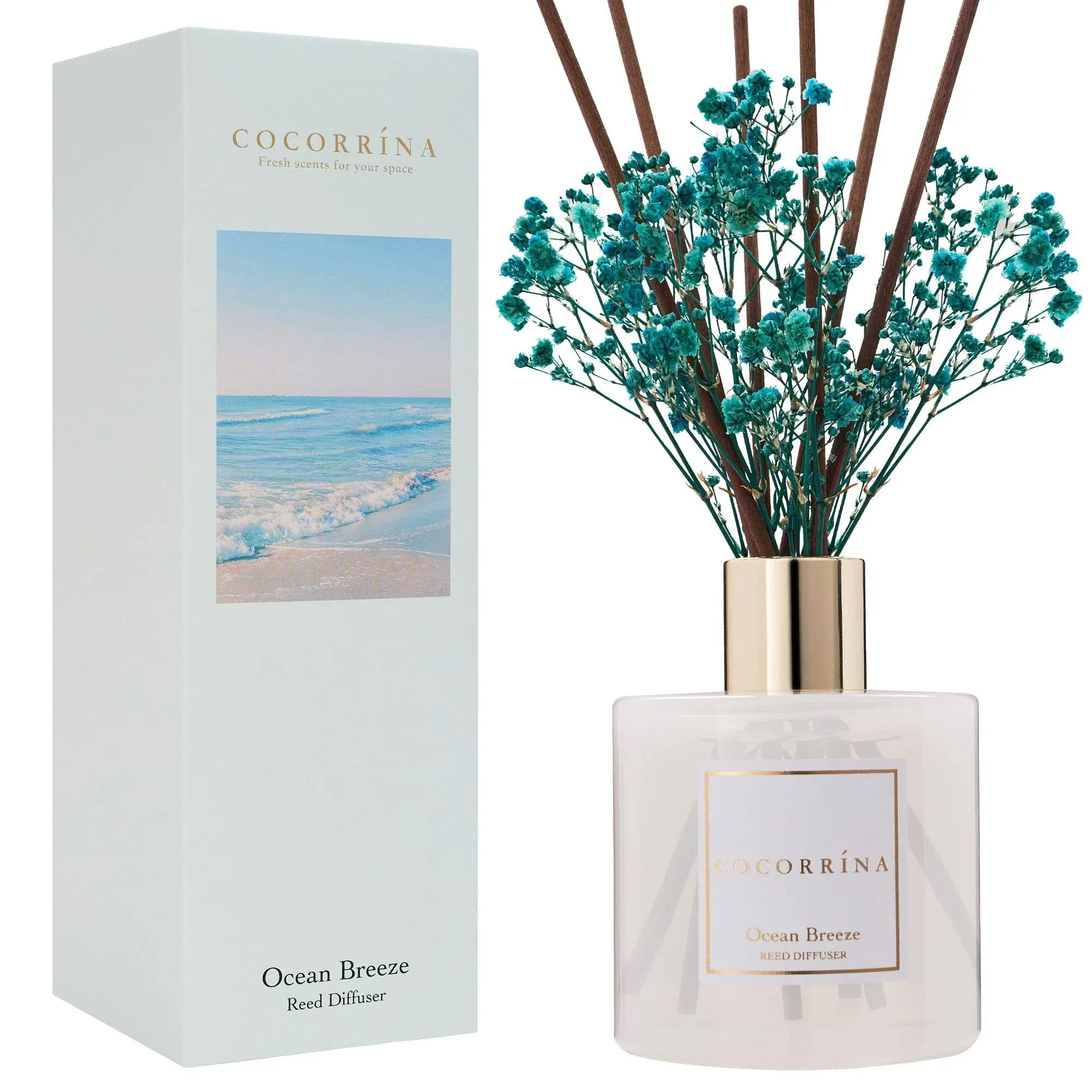 COCORRÍNA Reed Diffuser - Ocean Breeze Scented Diffuser with 8 Sticks Home ...