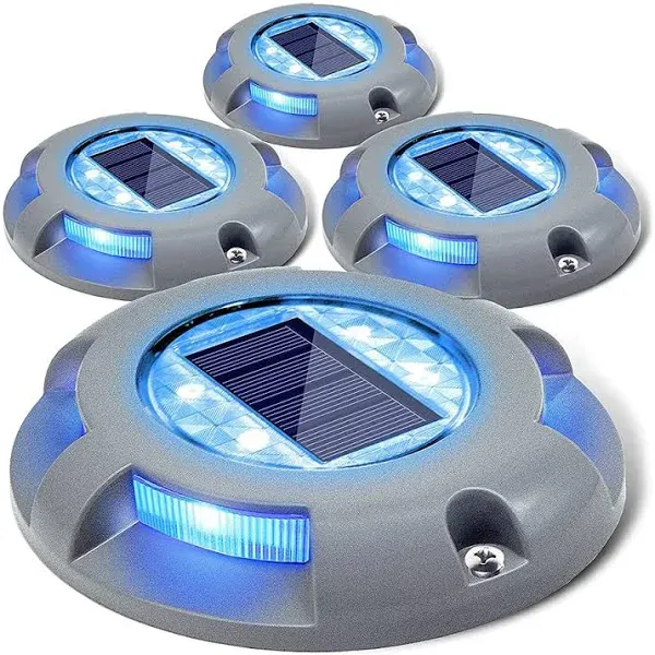 Solar Deck Lights Driveway Dock LED Light Solar Powered Outdoor Waterproof Ro...