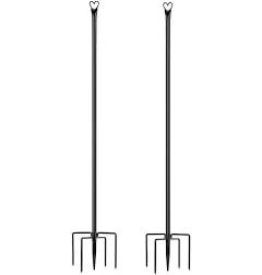 String Light Poles - 2 Pack 9.8 FT for outside Hanging , Garden Lighting Stand