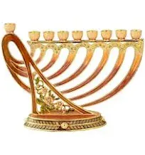 Matashi Hand Painted Enamel Menorah Candelabra