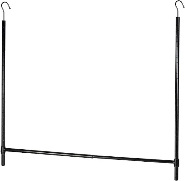 Honey-Can-Do Steel Adjustable Hanging Closet Rod, Black