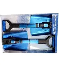 BirdRock Extendable Emergency Shovels 2 Pk Blue Utility Aluminum Rubber Handle