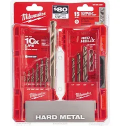 Milwaukee 48-89-2331 15 Piece Cobalt Red Helix Drill Bit Set