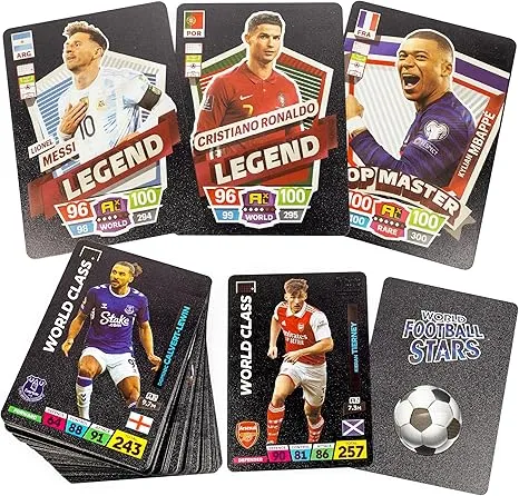 Exclusive Edition Card Set - Contains 55 of The World's Greatest Soccer Stars, Dive into The Ultimate Collection, Great Gift for Any Soccer Enthusiasts (Black)