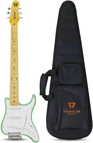 Traveler Guitar Guitar 6 String Travelcaster Deluxe Electric, Right, Gloss Black/Black, Full (TCD BKG)