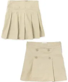 Girls Pleated Button Skort 2 Pack