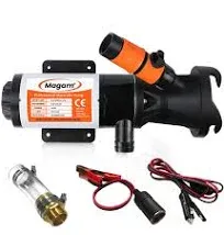 RV Macerator Pump 12V 12GMP, RV Waste Pump with Garden Hose Discharge Port, Quick Release Sewage Pump with fresh water rinse and manual crushing function (RV Macerator Pump 4)