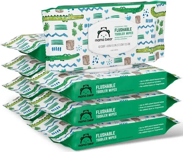 Baby Wipes Fragrance Free Flushable Toddler Toilet Wipes 336 Count 8 Packs of 42