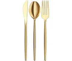 120 Pack Gloss Cutlery Set | Gold 40/40/40