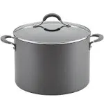 Circulon Radiance 10-Qt. Hard-Anodized Nonstick Wide Stockpot, Gray