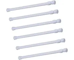 6 Pack Spring Tensions Rods Steel Adjustable Tension Curtain Rod 9.8-15.7 Inches