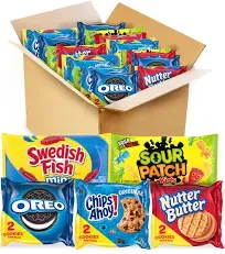 Oreo Chips Ahoy! Nutter Butter Sour Patch Kids & Swedish Fish Cookies & Candy Variety Pack