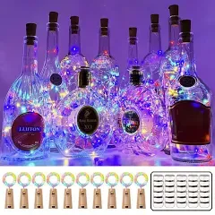 MUMUXI 10 Pack 20 LED Wine Bottle Lights with Cork