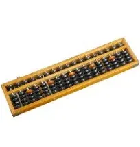 17 Digit Rods Wooden Abacus Soroban Chinese Japanese Calculator Counting Tool w/Reset Button 14" Vintage-Style