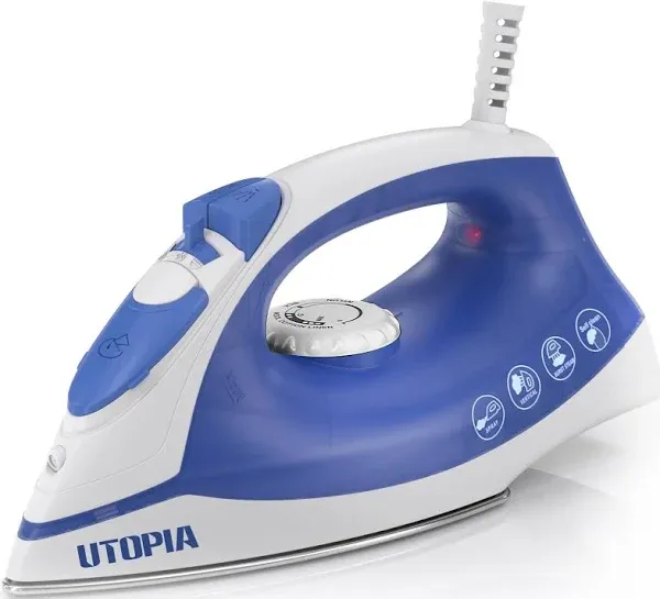 Steam Iron for Clothes - Non-Stick Soleplate - 1200W Clothes Iron - Textile I...