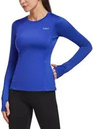 Baleaf Thermal Shirts for Women Long Sleeve Fleece Tops Workout Running Thumbholes Zipper Pocket Cold Weather Gear