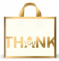 Thank You Bags Shopping Bags 50 Pack 12x15Inch Extra Thick Plastic Boutique ...