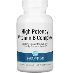 Lake Avenue Nutrition High Potency Vitamin B Complex, 30 Veggie Capsules