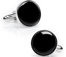 Cufflinks, Inc. Men's Silver and Onyx Cufflinks