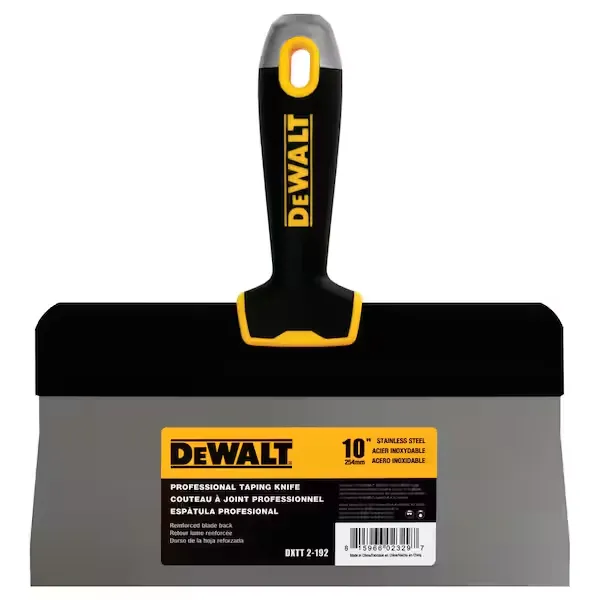 DEWALT 10" Big Back Taping Knife | Stainless Steel w/Soft Grip Handle | DXTT-2-192