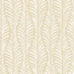 Tempaper & Co. Block Print Leaves Peel and Stick Wallpaper, White Clay, 28 sq. ft.