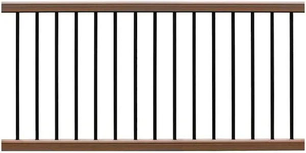 NewTechWood - Ultrashield Hemispheres 36 in. x 3 in. x 6 ft. Peruvian Teak Composite Railing Kit